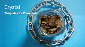  Presentation with saving - Amazing PPT layouts having taunt-stainless-steel-chain backdrop and a teal colored foreground