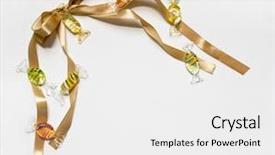  Presentation with satin - PPT layouts consisting of taupe satin ribbon bow glass background and a white colored foreground