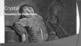  Presentation with sleeping - Colorful slide deck enhanced with tavern-interior-with-peasant-sleeping backdrop and a dark gray colored foreground