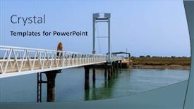  Presentation with algarve - Slide set having tavira-island-bridge-algarve background and a light blue colored foreground