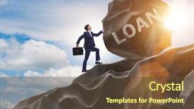  Presentation with borrowing - Presentation with tax - business concept of debt background and a tawny brown colored foreground