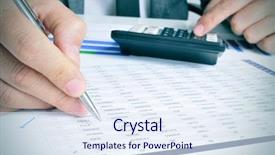  Presentation with calculator - Amazing slide set having tax - closeup of a young businessman backdrop and a sky blue colored foreground