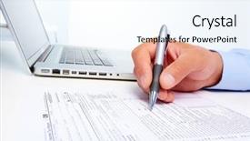  Presentation with accounting - Colorful slide set enhanced with tax - writing businessman finance and accounting backdrop and a sky blue colored foreground