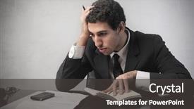  Presentation with tax planning - Beautiful presentation theme featuring tax planning - stressed businessman making a financial backdrop and a dark gray colored foreground