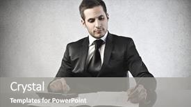  Presentation with desk - Slide set consisting of helpdesk customer support communication enquiry background and a teal colored foreground