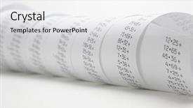  Presentation with tape - Slide deck enhanced with tax accounting - calculator paper tape rolled up background and a light gray colored foreground