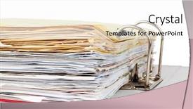  Presentation with file folder - Colorful PPT theme enhanced with input output - file folder with documents backdrop and a white colored foreground