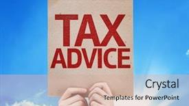  Presentation with tax day - Presentation theme featuring tax advice card with beautiful background and a coral colored foreground
