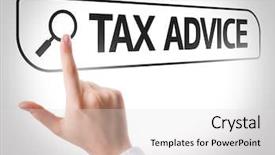 Presentation with search - Presentation theme consisting of tax advice written in search background and a light gray colored foreground