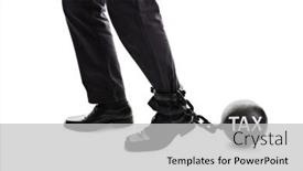  Presentation with tax - Presentation theme with tax-ball-and-chain-restraining background and a light gray colored foreground