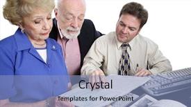  Presentation with accountant - PPT layouts enhanced with couple going over the tax background and a light blue colored foreground