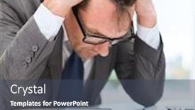  Presentation with business calculator - Presentation design with tax-business-and-stress-concept background and a ocean colored foreground