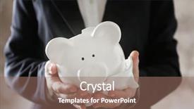  Presentation with piggy bank - Theme enhanced with tax changes - woman holding broken piggy bank background and a coral colored foreground