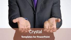  Presentation with hand shake telephone - PPT theme consisting of tax collector - request attitude businessman hand shaking background and a coral colored foreground