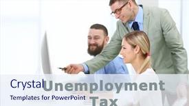  Presentation with unemployment - PPT theme having tax concept business people background and a  colored foreground