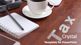  Presentation with tax - Theme enhanced with refund system - tax concept office workplace closeup background and a tawny brown colored foreground