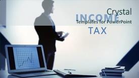  Presentation with tax income - Presentation having tax concept office workplace text background and a lemonade colored foreground