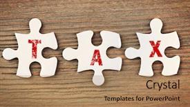  Presentation with tax - Audience pleasing slides consisting of tax concept white puzzle backdrop and a coral colored foreground