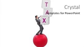  Presentation with tax - Slide deck featuring tax-concept-with-balancing-businessman background and a white colored foreground