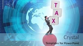  Presentation with tax - PPT layouts featuring tax-concept-with-balancing-businessman background and a light blue colored foreground