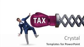  Presentation with boxing - Slide deck with tax-concept-with-businessman-being background and a white colored foreground