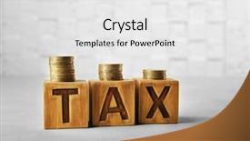  Presentation with tax - PPT layouts enhanced with tax concept with cubes background and a white colored foreground