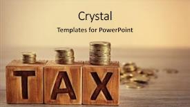  Presentation with wooden christian cross religious concept - Slide deck enhanced with tax concept with wooden blocks background and a lemonade colored foreground