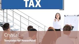  Presentation with tax - Beautiful presentation theme featuring young businesswoman making a presentation backdrop and a coral colored foreground