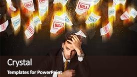  Presentation with depressed - Cool new slides with tax credit - depressed businessman sitting under falling backdrop and a  colored foreground