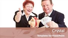  Presentation with elderly people arts and crafts - Theme having tax credit - two elderly people holding european background and a  colored foreground