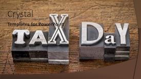  Presentation with tax day - Presentation enhanced with tax-day-financial-concept-words background and a coral colored foreground