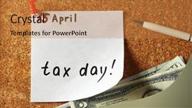 Presentation with tax day - Theme consisting of tax day reminder pinned background and a gold colored foreground
