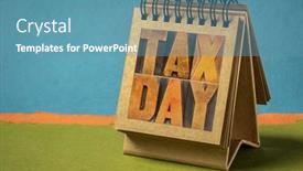  Presentation with tax abstract - PPT layouts consisting of tax-day-word-abstract-text background and a teal colored foreground