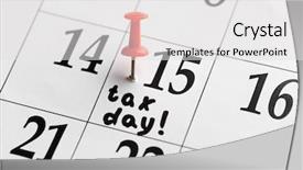  Presentation with tax day - PPT theme featuring tax day written and pinned background and a white colored foreground