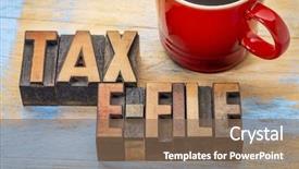  Presentation with tax abstract - Amazing slides having tax electronic filing concept - word backdrop and a violet colored foreground