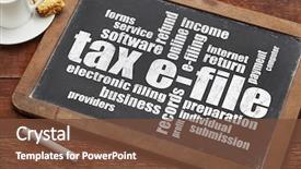  Presentation with tax e filing - Theme consisting of tax electronic filing concept background and a tawny brown colored foreground