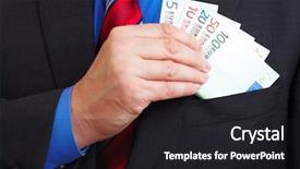  Presentation with tax evasion - Cool new presentation theme with tax evasion - senior businessman with many euro backdrop and a dark gray colored foreground