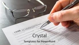  Presentation with tax - Cool new theme with tax form 1040 for individual backdrop and a light gray colored foreground