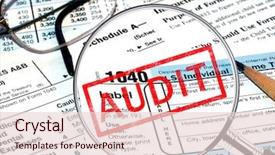  Presentation with tax - Presentation theme featuring tax forms under magnifying glass background and a lemonade colored foreground