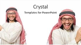  Presentation with fraud - Beautiful PPT theme featuring tax fraud - arab businessman isolated on white backdrop and a white colored foreground