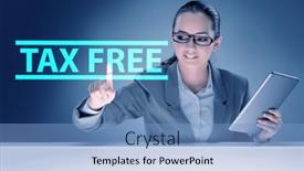  Presentation with free - Presentation theme enhanced with tax-free-shopping-concept background and a light blue colored foreground