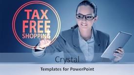  Presentation with tax - PPT layouts featuring tax-free-shopping-concept background and a light blue colored foreground