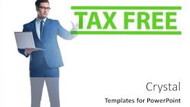  Presentation with tax - PPT theme consisting of tax-free-shopping-concept background and a white colored foreground