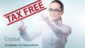  Presentation with concept - Presentation design featuring tax-free-shopping-concept background and a light blue colored foreground