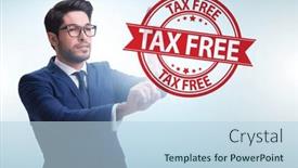  Presentation with tax - Presentation theme with tax-free-shopping-concept background and a light blue colored foreground