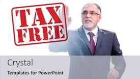  Presentation with tax - Theme consisting of tax-free-shopping-concept background and a light gray colored foreground