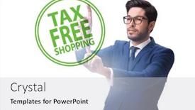  Presentation with tax - Presentation theme enhanced with tax-free-shopping-concept background and a light gray colored foreground