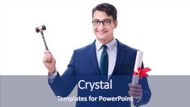  Presentation with judge gavel or law hammer - Beautiful theme featuring tax graduation - lawyer law student backdrop and a ocean colored foreground