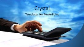  Presentation with god - Presentation theme featuring tax heaven - god hand calculate background and a light blue colored foreground