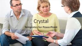  Presentation with fintech financial algorithm - Slide deck consisting of tax law - mature couple getting financial advice background and a lemonade colored foreground